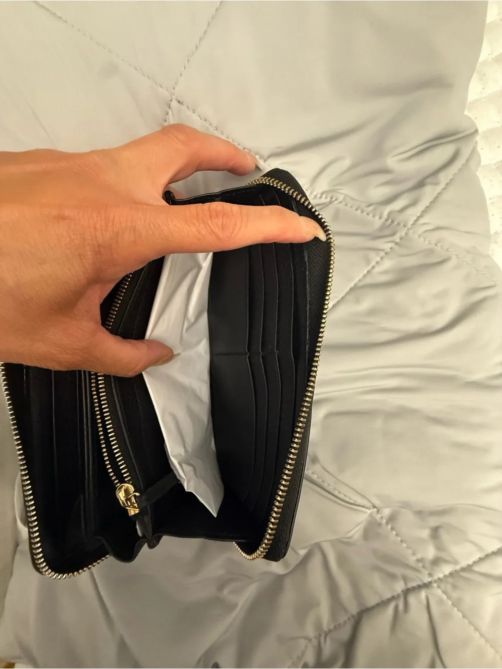 Authentic- Gucci Black Embossed GG Leather wallet